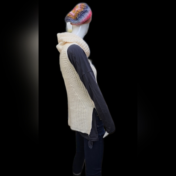 Dex Women's Small Knitted Cowl Neck Cream Coloured Vest Small. - Picture 8 of 12